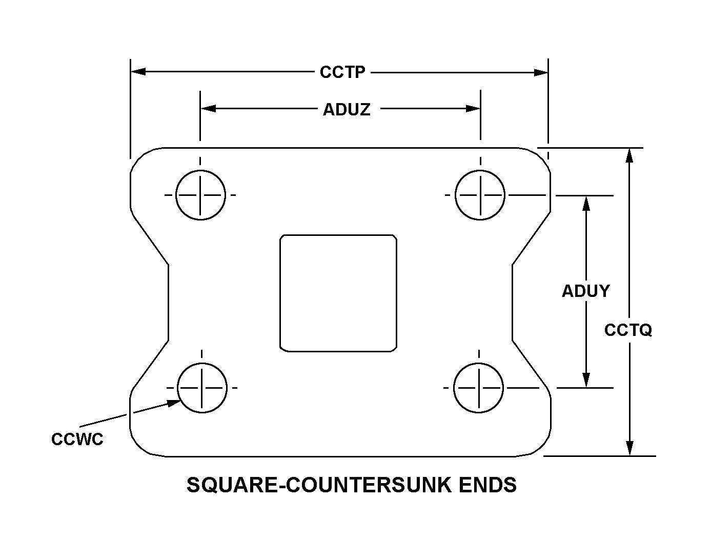 SQUARE-COUNTERSUNK ENDS style nsn 5340-01-293-7997