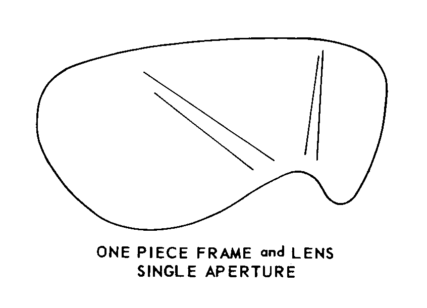 ONE PIECE FRAME AND LENS SINGLE APERTURE style nsn 8465-01-623-2664