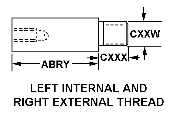 LEFT INTERNAL AND RIGHT EXTERNAL THREAD style nsn 5340-00-997-4591