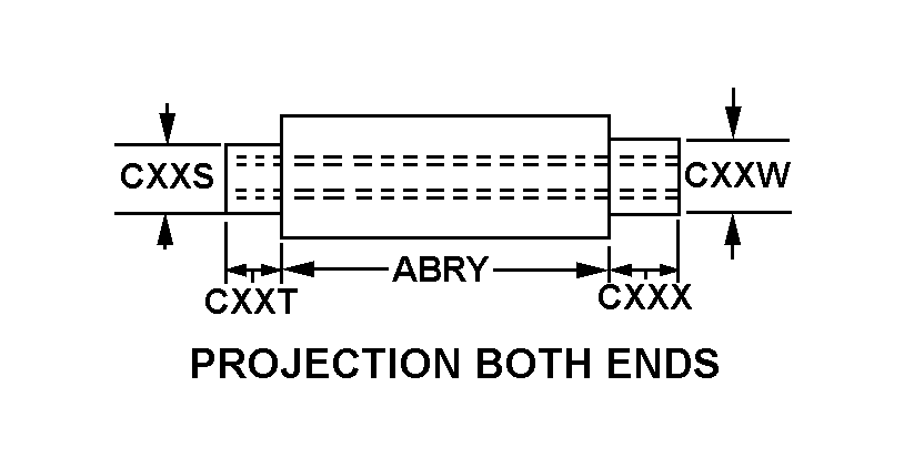 PROJECTION BOTH ENDS style nsn 5340-00-181-1221