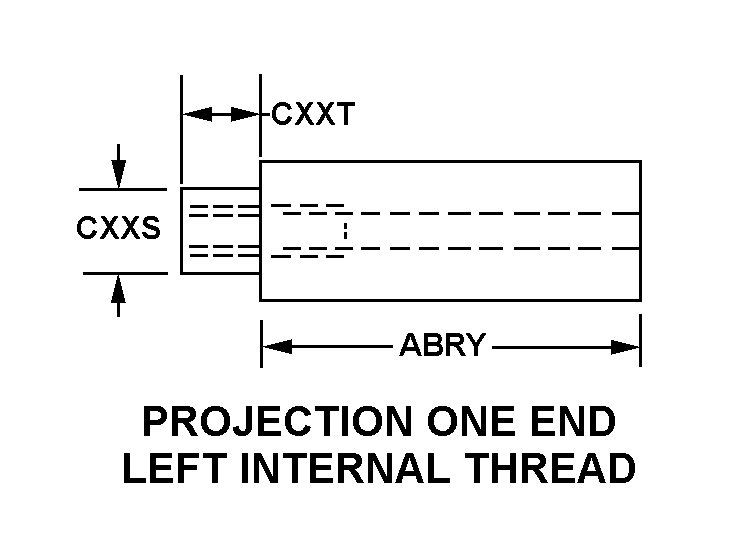 PROJECTION ONE END LEFT INTERNAL THREAD style nsn 5340-01-377-3335