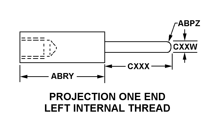 PROJECTION ONE END LEFT INTERNAL THREAD style nsn 5340-01-167-1045