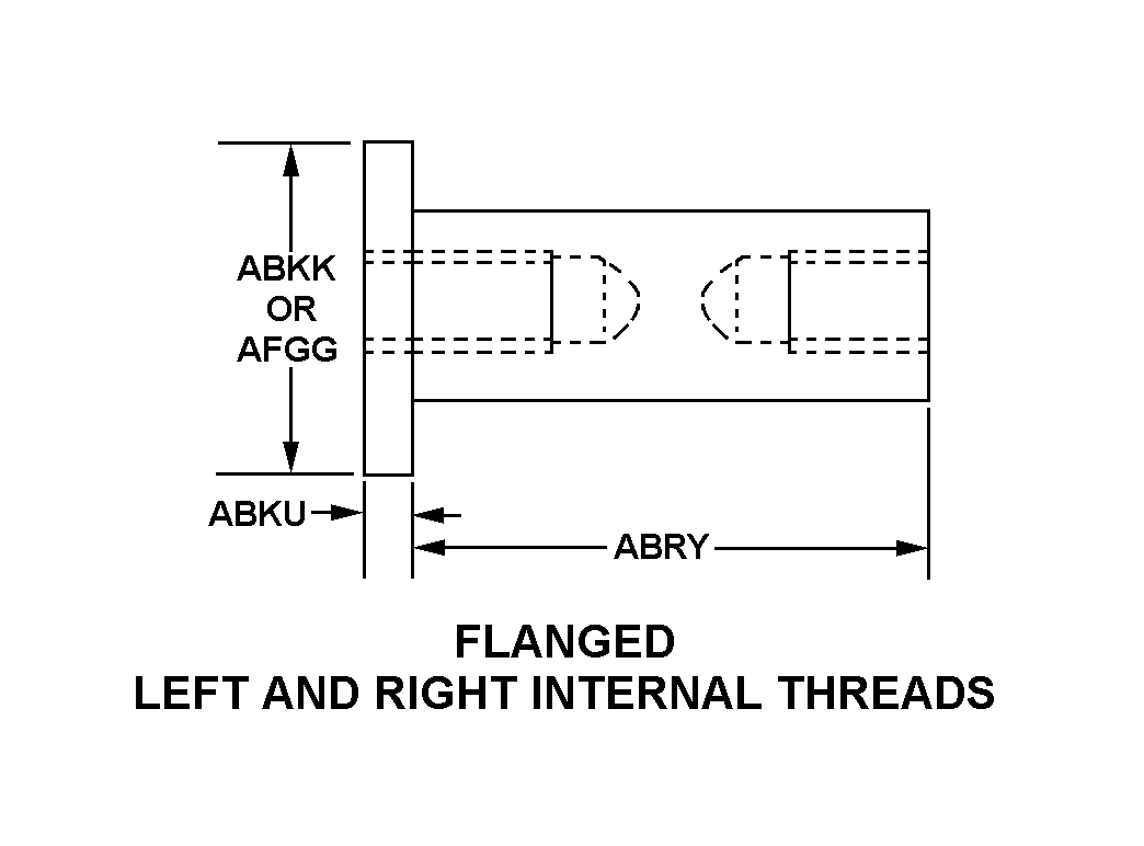 FLANGED LEFT AND RIGHT INTERNAL THREADS style nsn 5340-01-645-5745