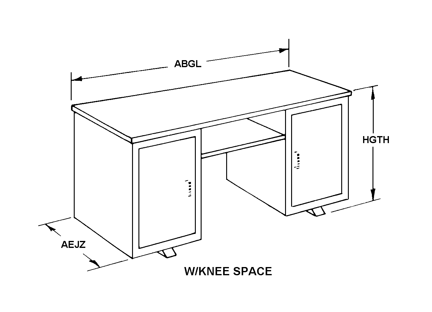 W/KNEE SPACE style nsn 7110-01-276-3628