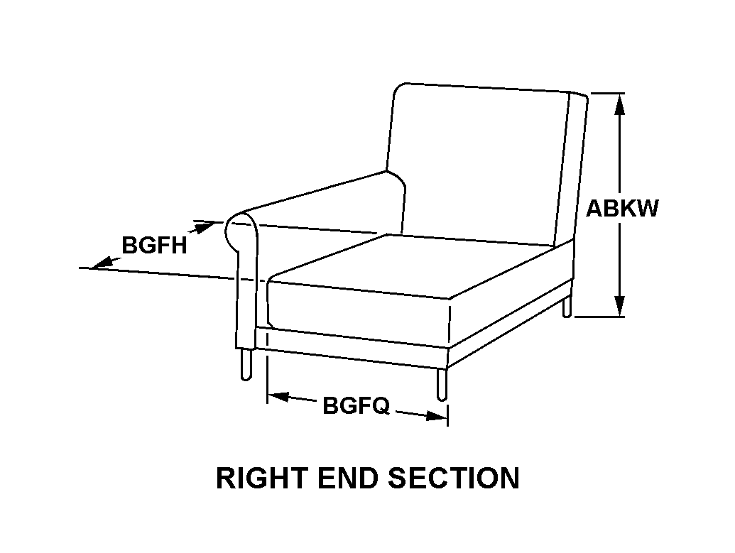 RIGHT END SECTION style nsn 7105-00-005-2227