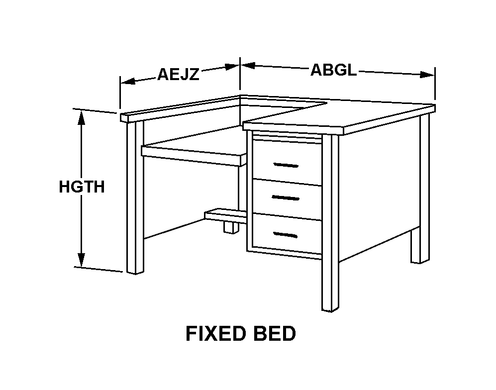 FIXED BED style nsn 7110-00-267-2796