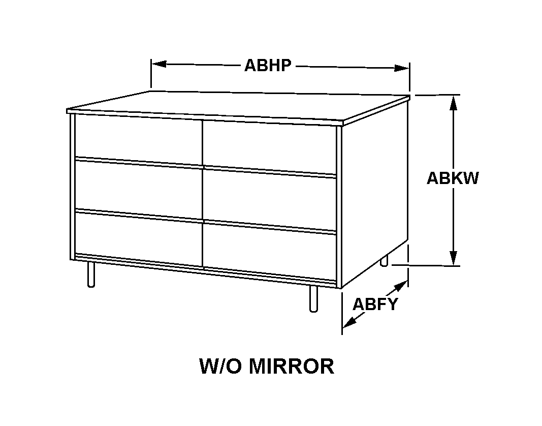 W/O MIRROR style nsn 7105-00-688-1066