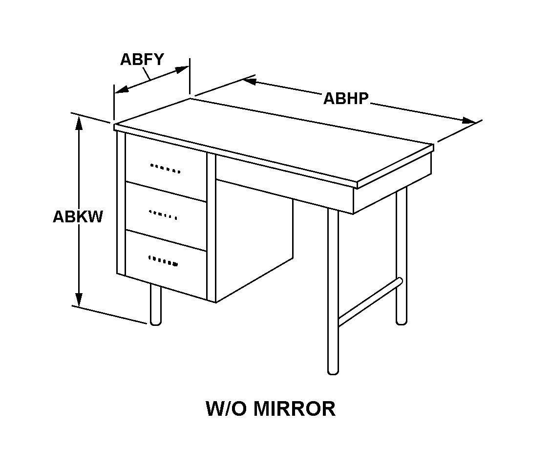 W/O MIRROR style nsn 7105-01-345-3472