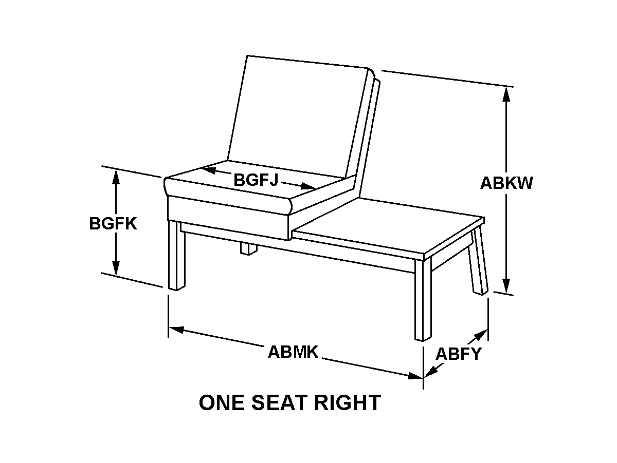 ONE SEAT RIGHT style nsn 7105-00-108-4332