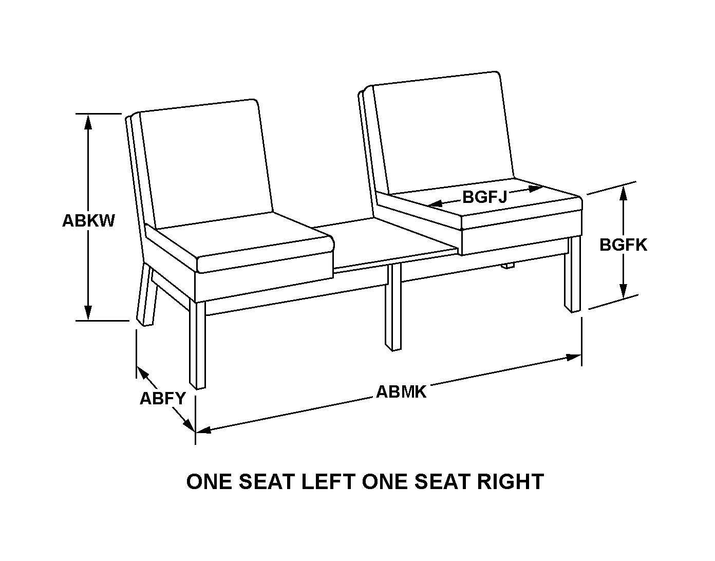 ONE SEAT LEFT ONE SEAT RIGHT style nsn 7105-01-202-2194