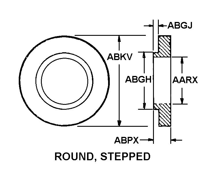 ROUND, STEPPED style nsn 4320-00-541-9282