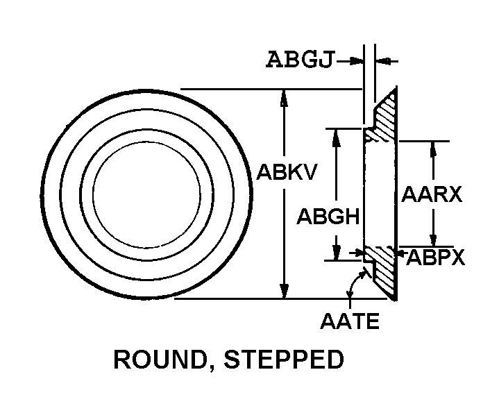 ROUND, STEPPED style nsn 4320-00-035-8921