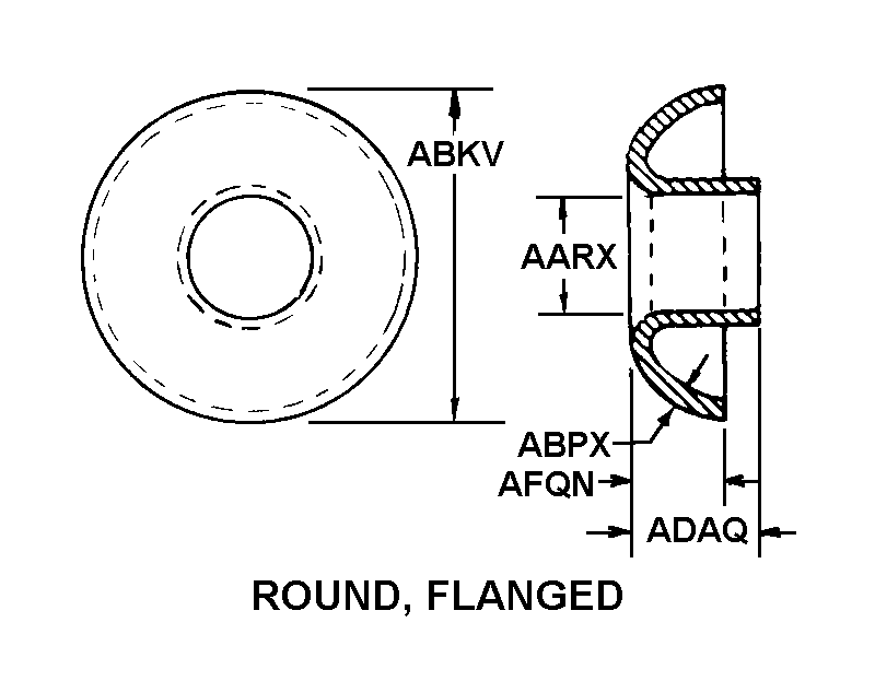 ROUND, FLANGED style nsn 2530-01-114-8170