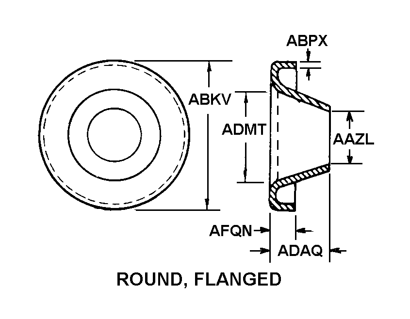 ROUND, FLANGED style nsn 2530-00-629-5385