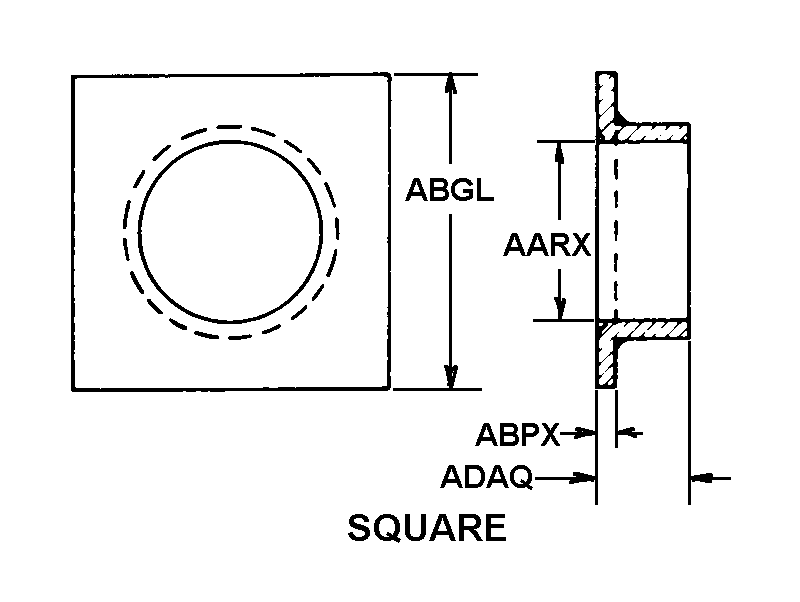 SQUARE style nsn 2825-00-119-9553