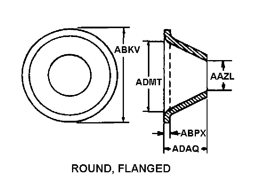 ROUND, FLANGED style nsn 2530-00-257-0639
