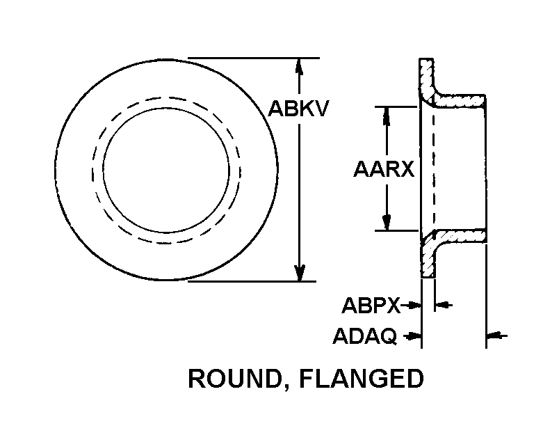 ROUND, FLANGED style nsn 2530-01-114-8170