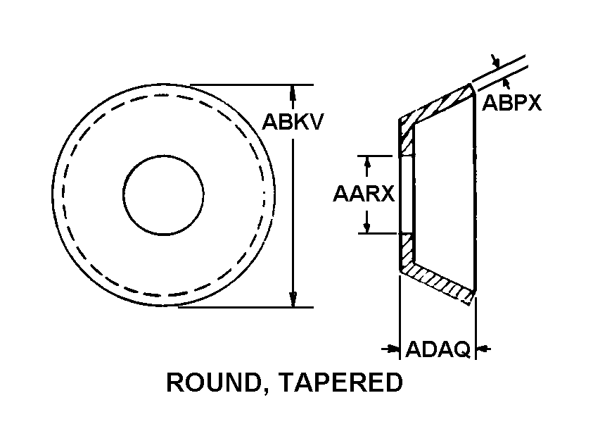 ROUND, TAPERED style nsn 2520-00-769-6494