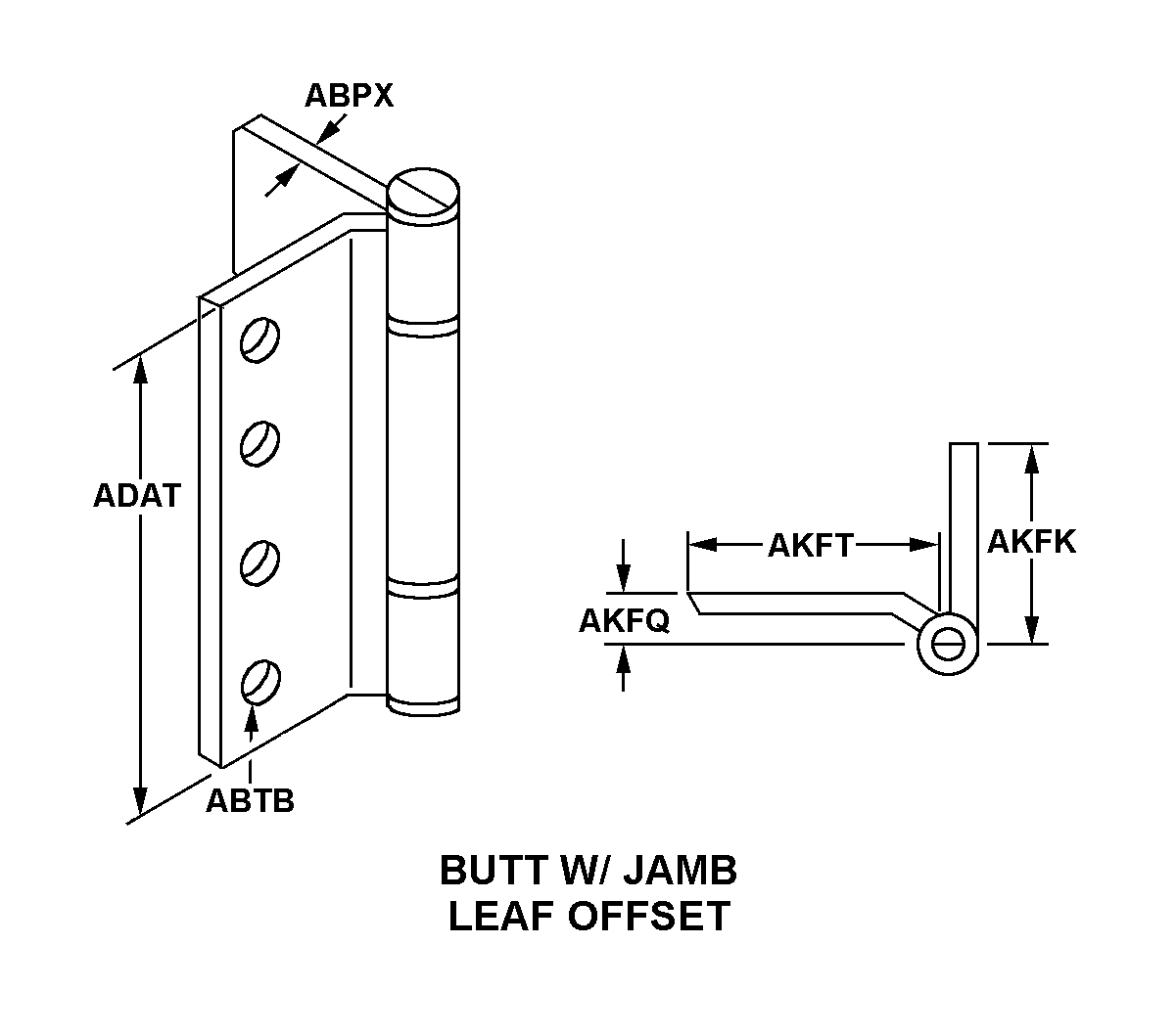BUTT W/JAMB LEAF OFFSET style nsn 5340-01-049-8344