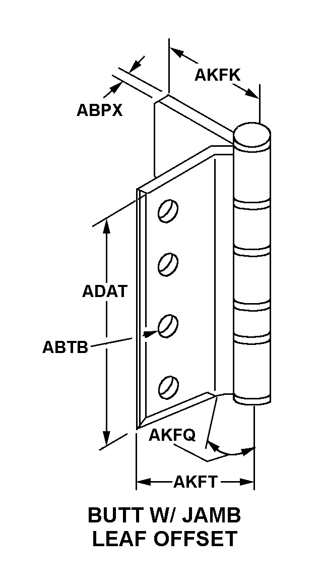 BUTT W/JAMB LEAF OFFSET style nsn 5340-01-049-8344