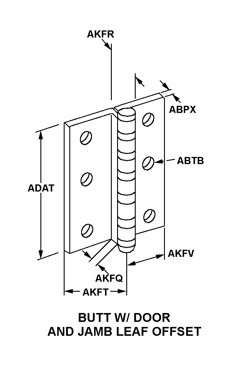 BUTT W/DOOR AND JAMB LEAF OFFSET style nsn 5340-01-155-2665