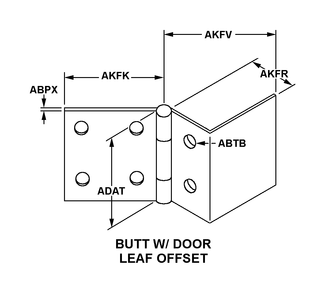 BUTT W/DOOR LEAF OFFSET style nsn 5340-00-007-9870