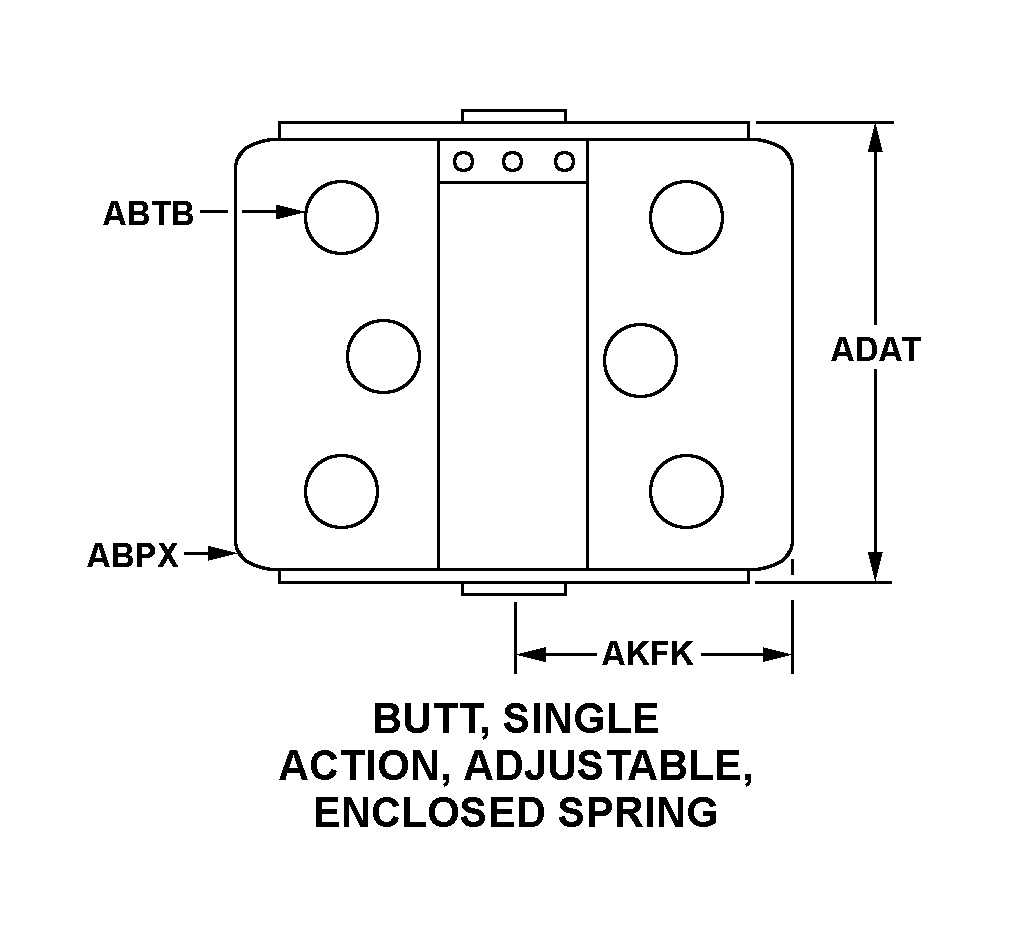 BUTT, SINGLE ACTION, ADJUSTABLE, ENCLOSED SPRING style nsn 5340-00-252-3326