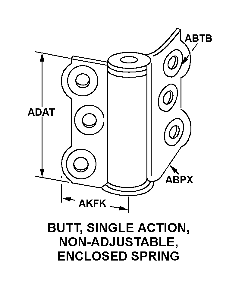 BUTT, SINGLE ACTION, NON-ADJUSTABLE ENCLOSED SPRING style nsn 5340-01-255-6504