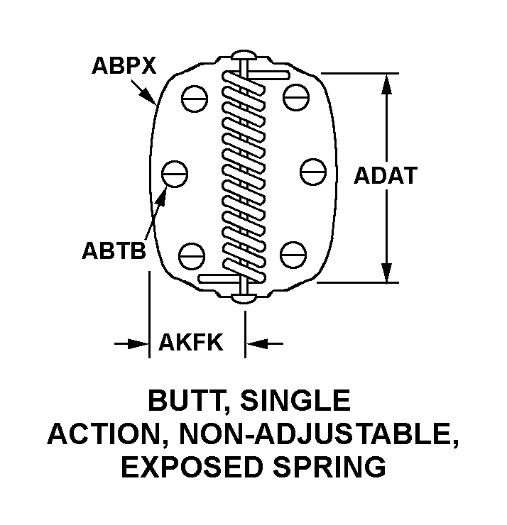 BUTT, SINGLE ACTION, NON-ADJUSTABLE, EXPOSED SPRING style nsn 5340-01-542-9222