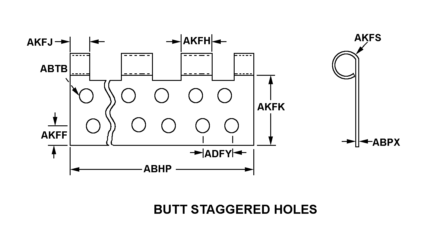 BUTT STAGGERED HOLES style nsn 5340-00-615-2237