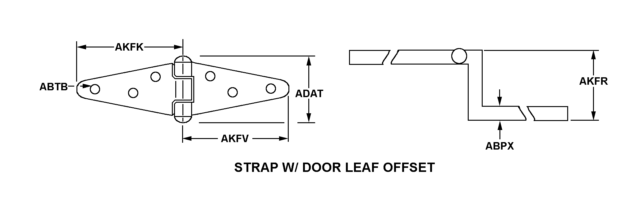STRAP W/DOOR LEAF OFFSET style nsn 5340-01-558-6750
