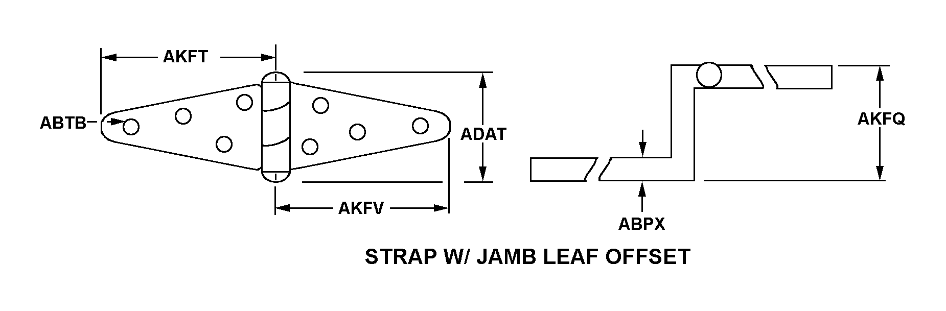 STRAP W/JAMB LEAF OFFSET style nsn 5340-01-370-8057