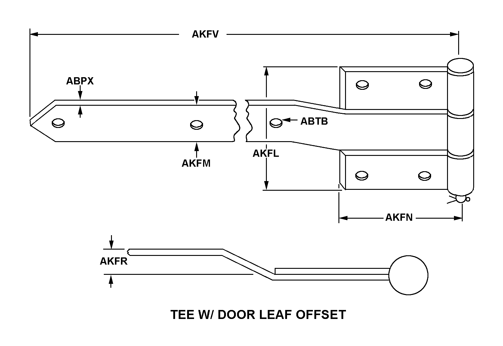 TEE W/DOOR LEAF OFFSET style nsn 5340-00-910-8213