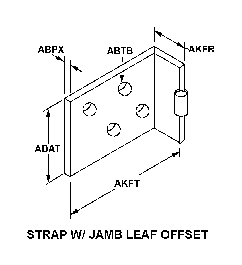 STRAP W/JAMB LEAF OFFSET style nsn 5340-01-624-2224
