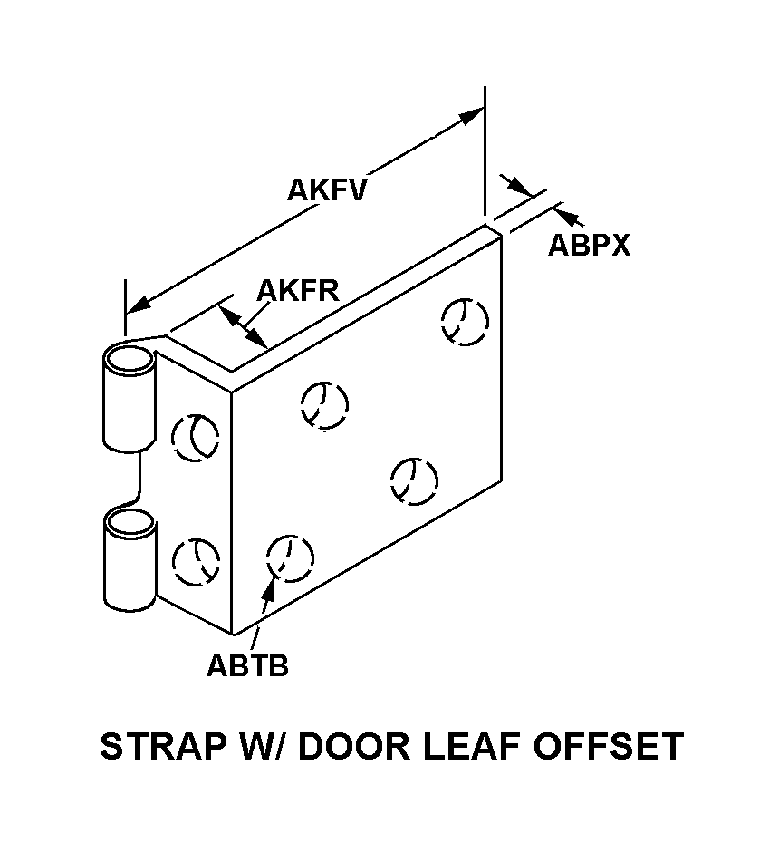 STRAP W/DOOR LEAF OFFSET style nsn 5340-01-558-6750