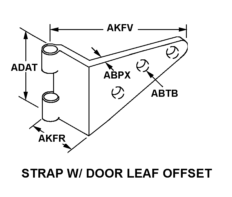 STRAP W/DOOR LEAF OFFSET style nsn 5340-00-598-3712