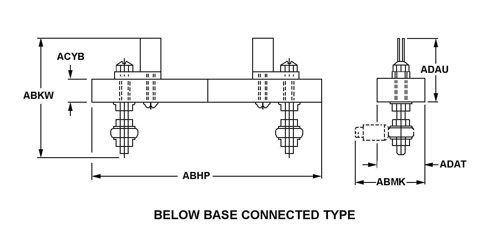 BELOW BASE CONNECTED TYPE style nsn 5920-01-320-9744
