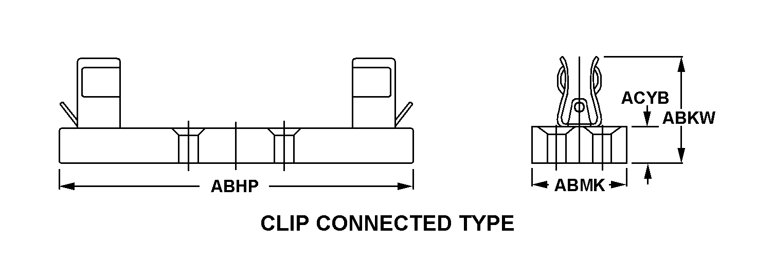 CLIP CONNECTED TYPE style nsn 5920-00-678-0110