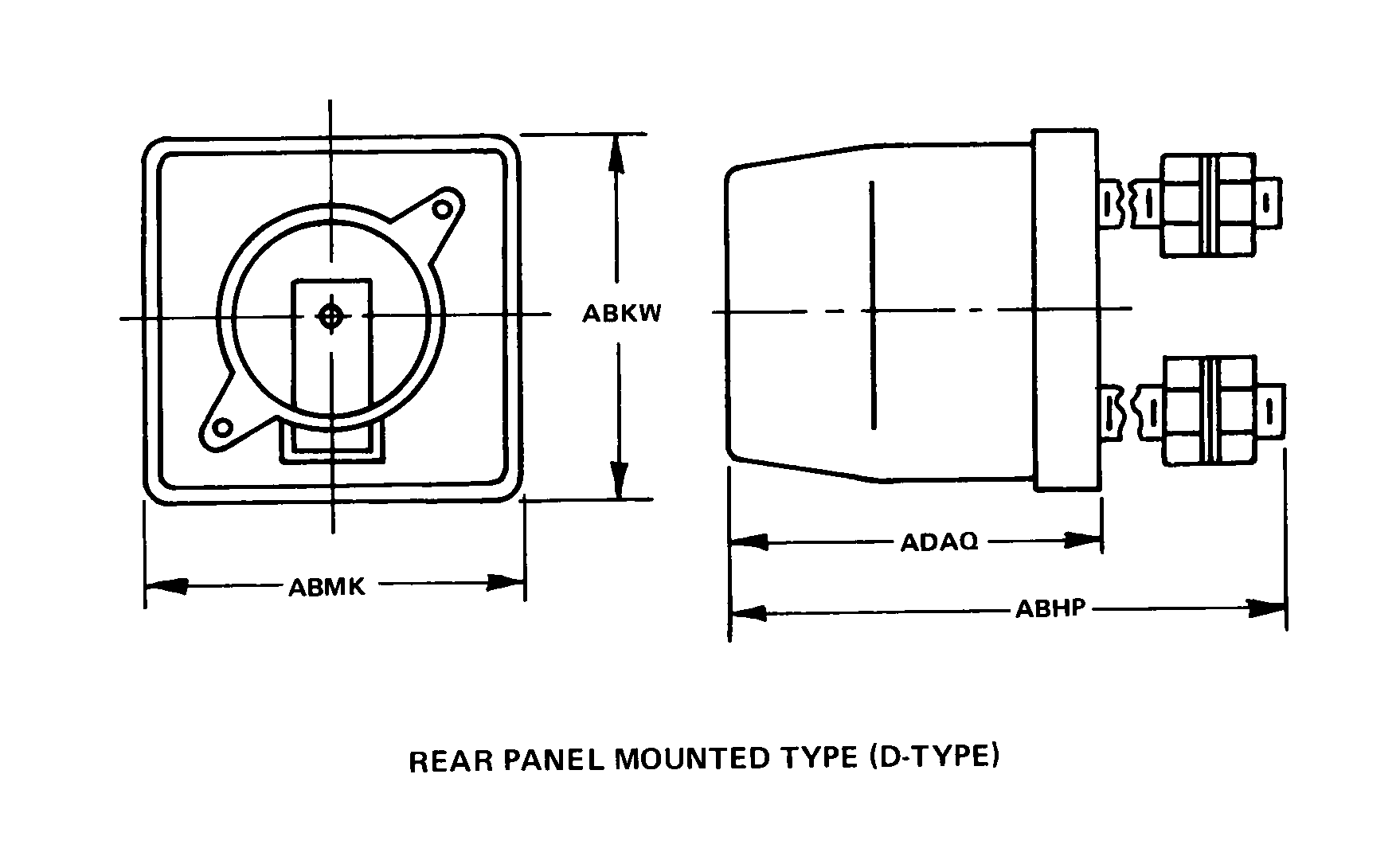 REAR PANEL MOUNTED TYPE (D-TYPE) style nsn 5920-01-266-5380