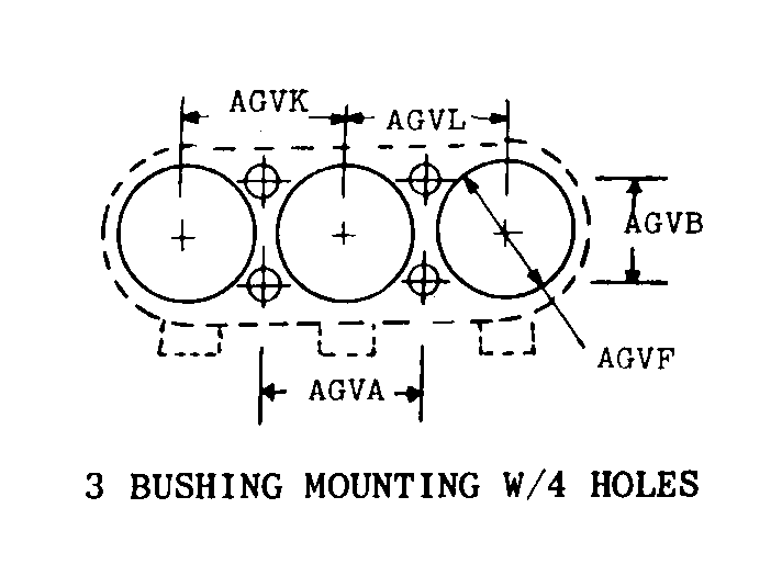 3 BUSHING MOUNTING W/4 HOLES style nsn 5920-01-464-3105