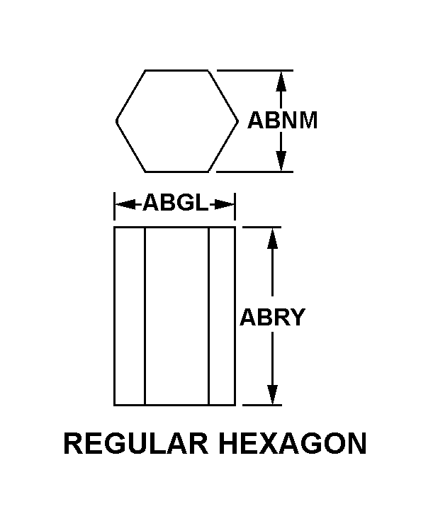 REGULAR HEXAGON style nsn 5977-00-215-3011