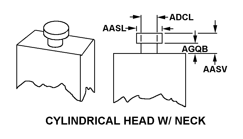 CYLINDRICAL HEAD WITH NECK style nsn 5977-00-284-9440