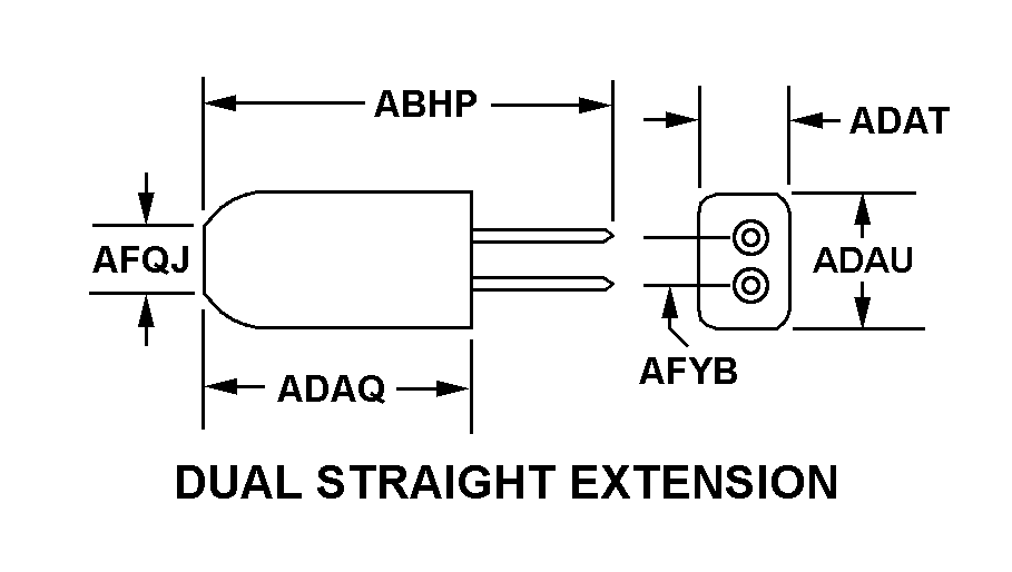 DUAL STRAIGHT EXTENSION style nsn 5935-01-186-8204