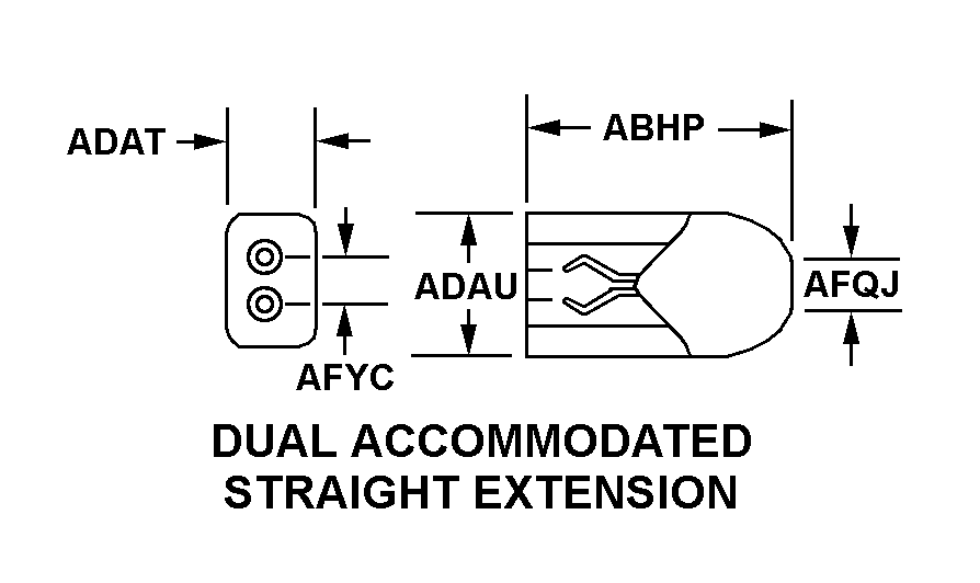 DUAL ACCOMMODATED STRAIGHT EXTENSION style nsn 5935-00-636-6602