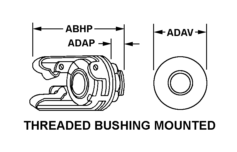 THREADED BUSHING MOUNTED style nsn 5935-00-204-8317