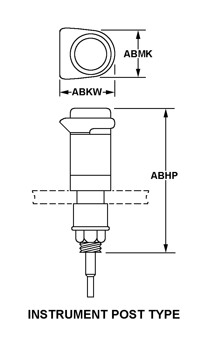 INSTRUMENT POST TYPE style nsn 6210-00-027-7504