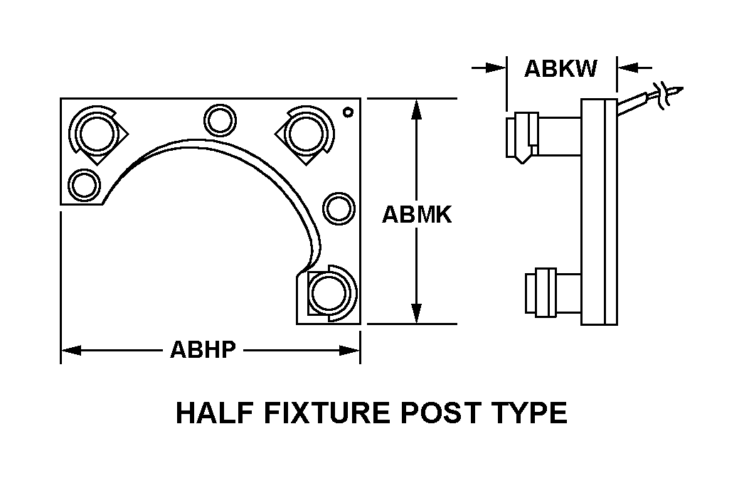 HALF FIXTURE POST TYPE style nsn 6210-00-799-5302