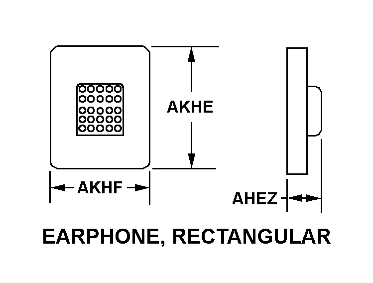 EARPHONE, RECTANGULAR style nsn 5965-00-669-8940