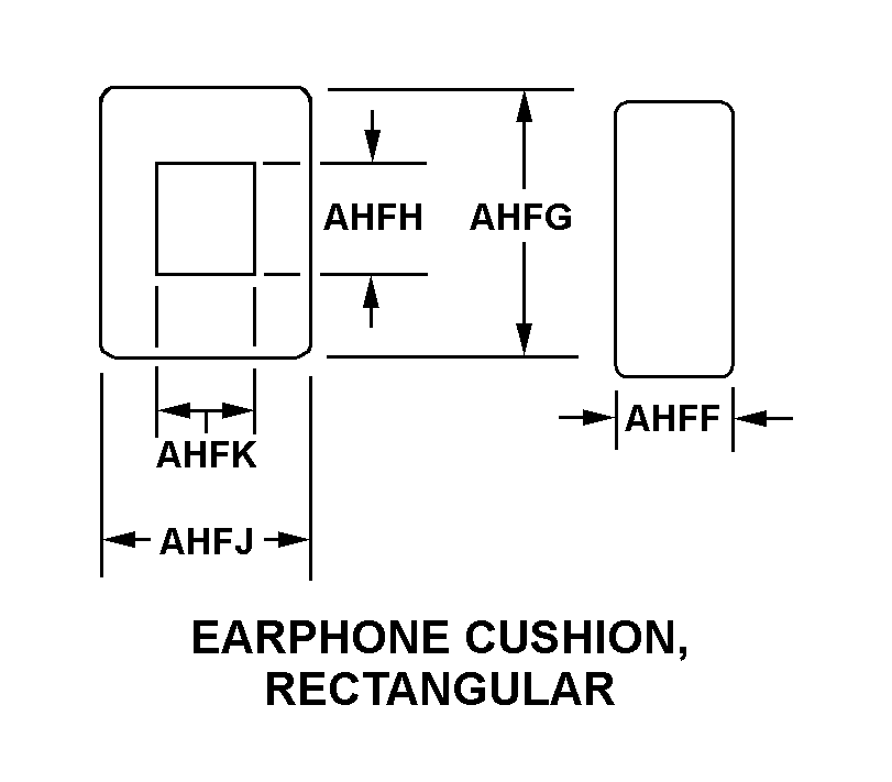 EARPHONE CUSHION, RECTANGULAR style nsn 5965-00-007-7863