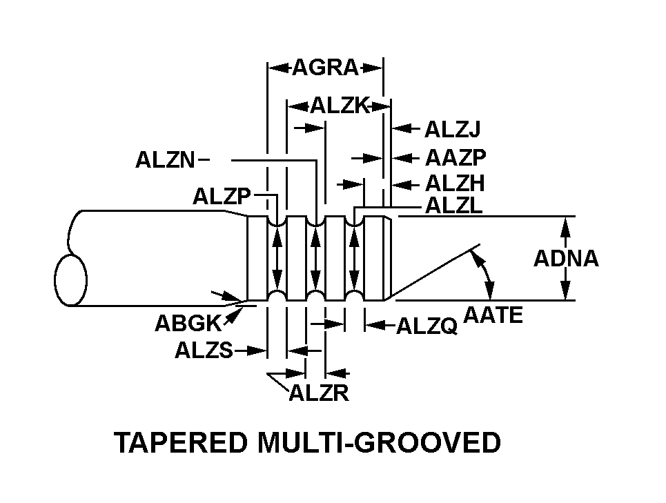 TAPERED MULTI-GROOVED style nsn 2805-00-511-6269